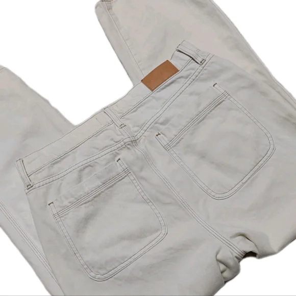 Pistola $178 Cassie Straight Leg Cropped Jeans "Ecru Vintage" Cream Women's 29 - Picture 9 of 10